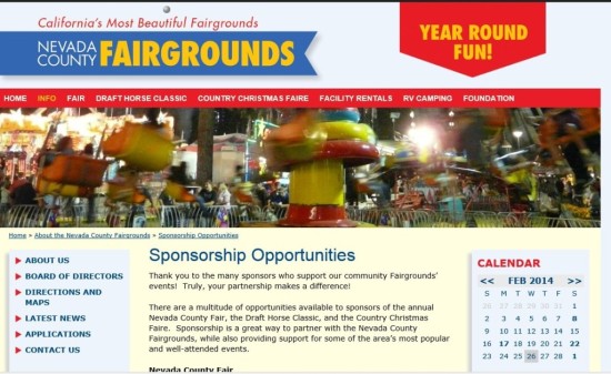 Sponsorship website page