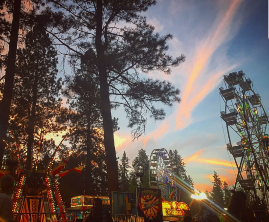 Fairgrounds Carnival at Sunset