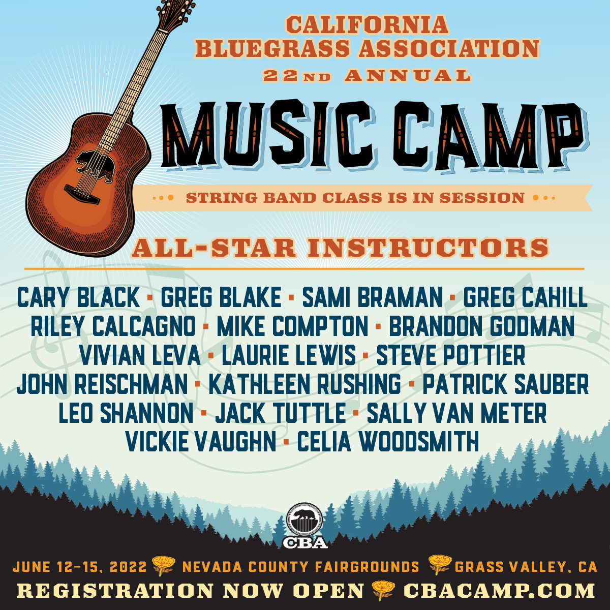 2022-Music-Camp-poster - Nevada County Fairgrounds - Grass Valley, CA